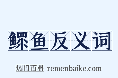 鳏鱼反义词是什么意思的图片